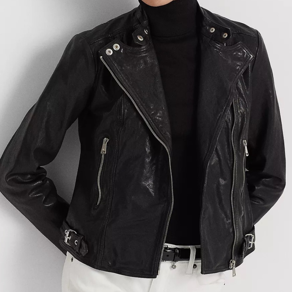 LAUREN RALPH LAUREN
Women's Tumbled Leather Moto Jacket